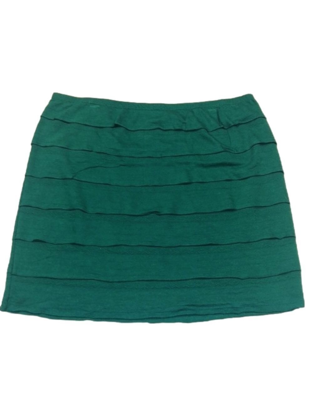MAX EDITION emerald green ruffle mini skirt size M